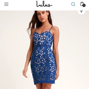 NWT Lulu’s Women’s Royal Blue Lace Sleeveless Sheath Dress